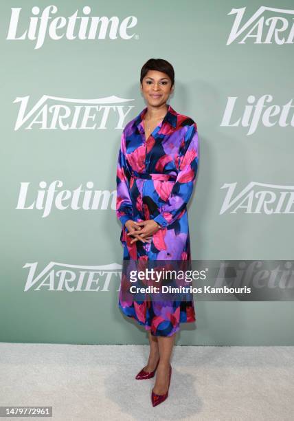 Jericka Duncan attends Variety's Power of Women presented by Lifetime at The Grill on April 04, 2023 in New York City.