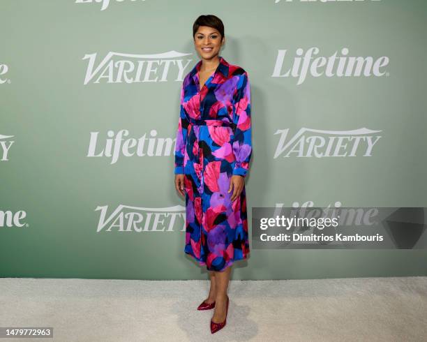 Jericka Duncan attends Variety's Power of Women presented by Lifetime at The Grill on April 04, 2023 in New York City.