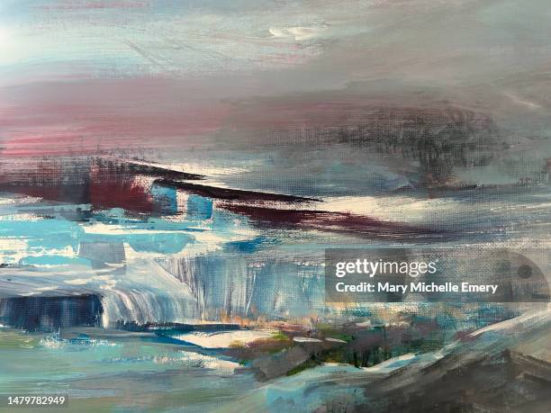 icy and cold - abstract painting stock illustrations