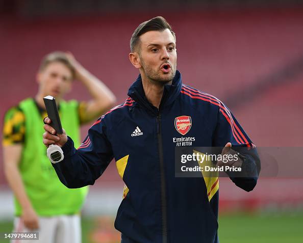 Jack Wilshere the Arsenal U18 Head Coach before the FA Youth Cup semi