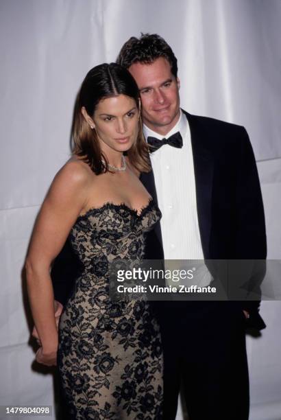 Cindy Crawford and Rande Gerber during 1997 Fire & Ice Ball in Los Angeles, California, United States, 7th September 1997.