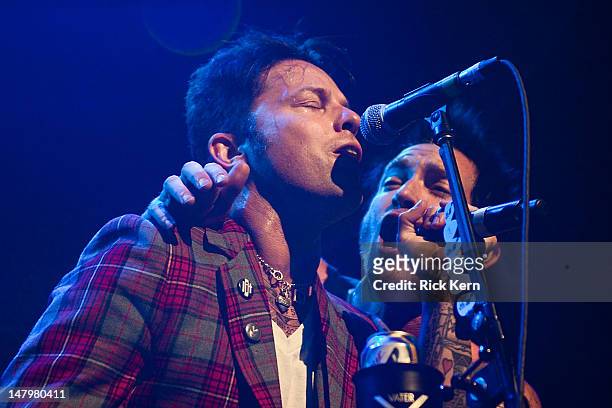 Musician Kevin Baldes and vocalist A. Jay Popoff of Lit performs as part of Summerland Tour 2012 at ACL Live on July 6, 2012 in Austin, Texas.