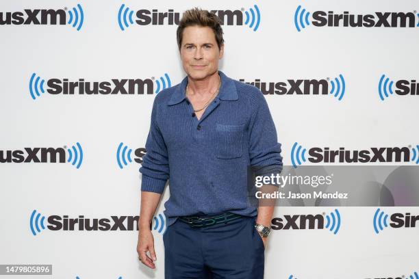 Rob Lowe visits SiriusXM Studios on April 04, 2023 in New York City.