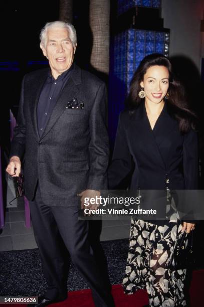 James Coburn and his wife Paula Coburn attend the benefit premiere of 'The Nutty Professor' at Universal Amphitheater in Universal City, California,...