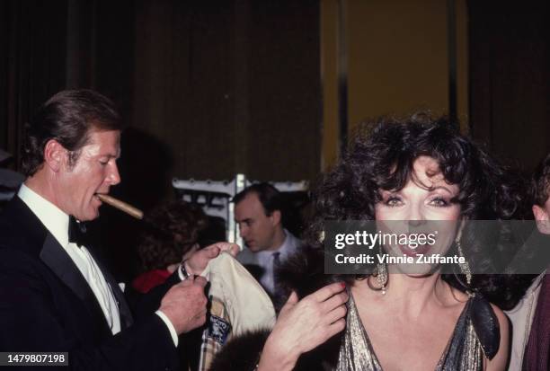 Joan Collins attends Night of 100 Stars Benefit Gala at the New York Hilton Hotel in New York City, New York, United States, 14th February 1982.