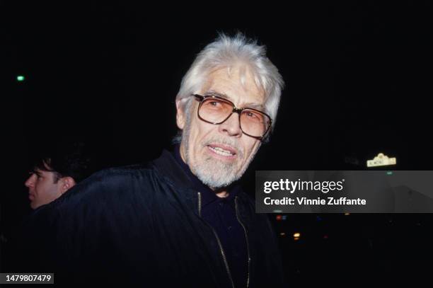 James Coburn attends an event, United States, circa 1990s.