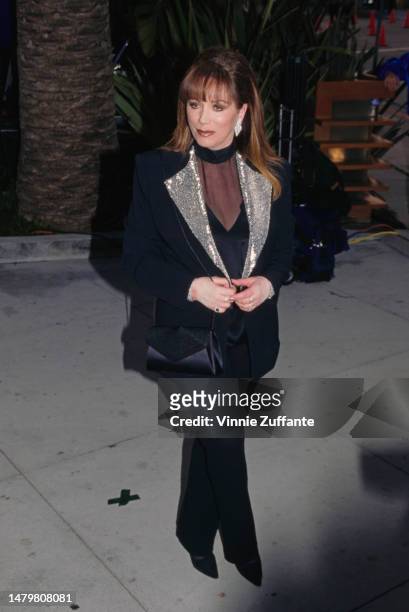 Jackie Collins during 1996 Vanity Fair Oscar Party at Morton's Restaurant in West Hollywood, California, United States, 25th March 1996.