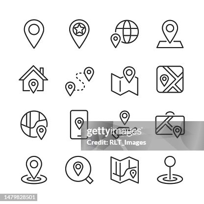 Location & Map Pin Icons — Monoline Series Location & Map Pin Icons — Monoline Series
