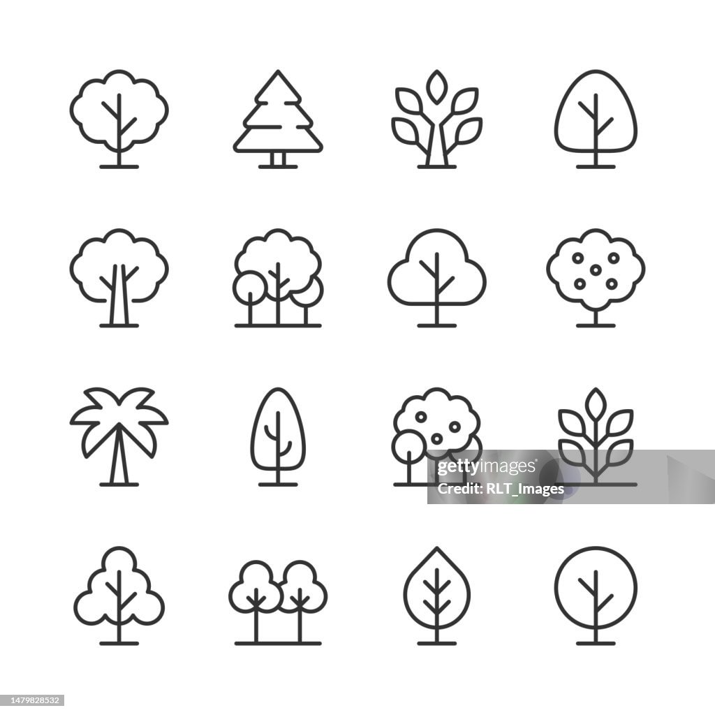 Tree Icons — Monoline Series