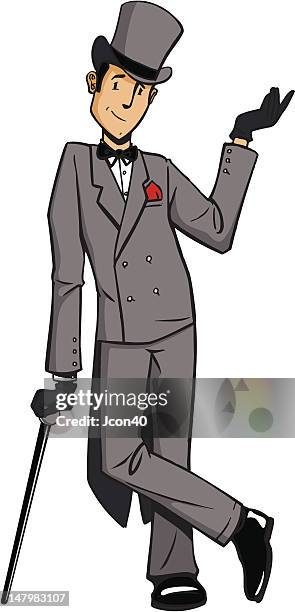 gentleman in top has - personal valet stock illustrations