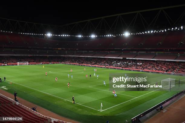 General view of Emirates Stadium during the FA Youth Cup Semi Final between Arsenal and Manchester City on April 04, 2023 in London, England.