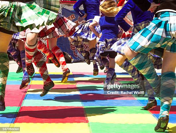 highland dancing fling it! - wolff stock pictures, royalty-free photos & images