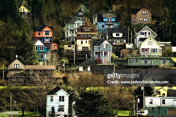 river town tableau - astoria stock pictures, royalty-free photos & images