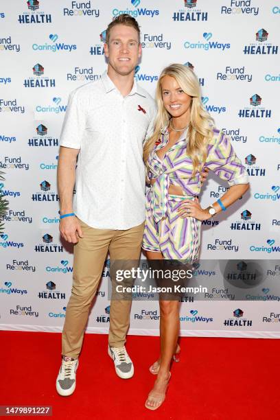 Ryan Tannehill and Lauren Tannehill, wearing The Covenant School ribbon, attend the Pro Football Hall Of Fame's Family Recovery Fund charity concert...