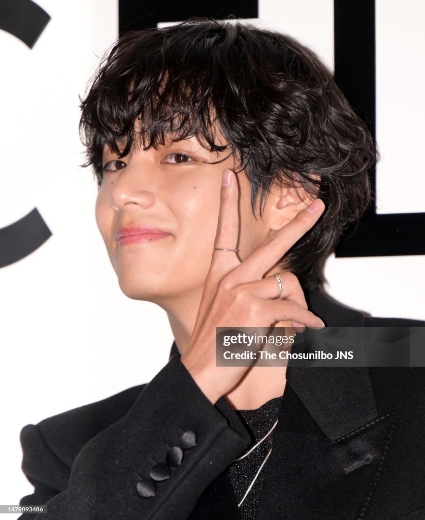 South Korean singer Kim Tae-hyung, a.k.a V of BTS is seen at the ...