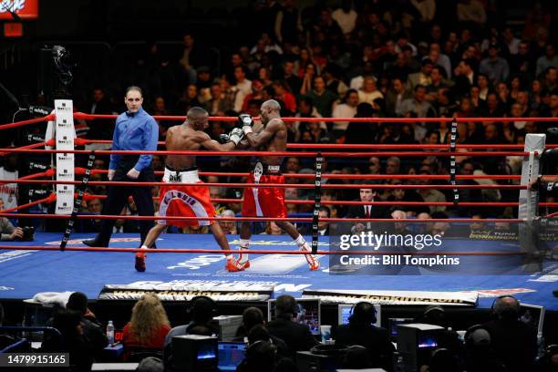 Devon Alexander defeats DeMarcus Corley by Unaimous Decision during their Super Lightweight fight at Madison Square Garden on January 19, 2008 in New...