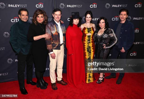 Tony Shalhoub, Caroline Aaron, Daniel Palladino, Amy Sherman-Palladino, Rachel Brosnahan, Alex Borstein and Michael Zegen attend PaleyFest LA 2023 -...