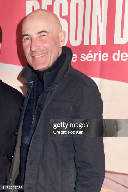 Nicolas Canteloup attends “Besoin D'Amour" Screening at Cinema Max Linder on April 4, 2023 In Paris, France.