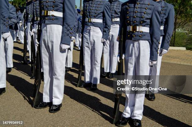 standing at attention - military inspection stock pictures, royalty-free photos & images