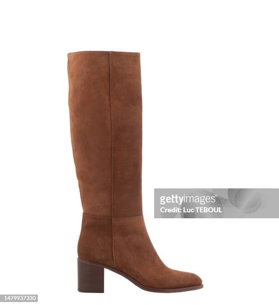 nubuck boot - brown boot stock pictures, royalty-free photos & images