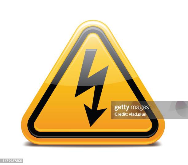 high voltage sign - electrical shock stock illustrations