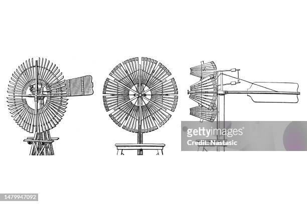 old windmill - air scribbles stock illustrations