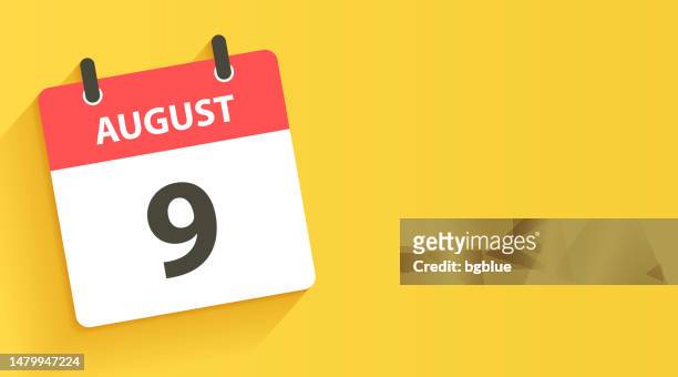 7 De Agosto Icono Del Calendario Diario Con Reflejo Sobre Fondo Blanco Ilustración de stock - Getty Images