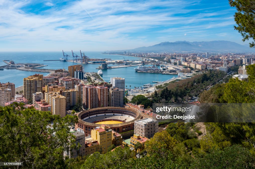 Aerial View of the City of Malaga, Spain