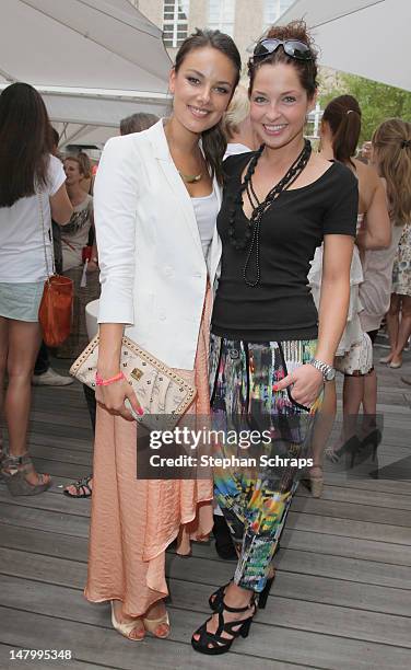 Janina Uhse and Maria Wedig attend the Gala Fashion Brunch at the Ellington Hotel, Nuernberger Strasse 50-55, on July 7, 2012 in Berlin, Germany.