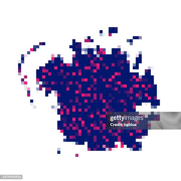 stockillustraties, clipart, cartoons en iconen met micronesia map in pixels on white background - pohnpei