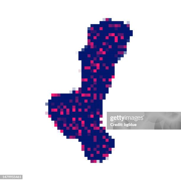 negros map in pixels on white background - negros occidental stock illustrations