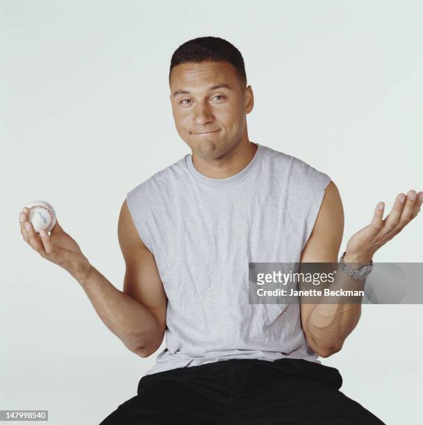 American baseball shortstop Derek Jeter of the New York Yankees, New York City, 2000.