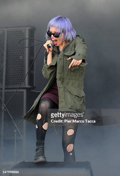 Alice Glass of Crystal Castles performs at the 2012 Heineken Jammin Festival on July 7, 2012 in Milan, Italy.