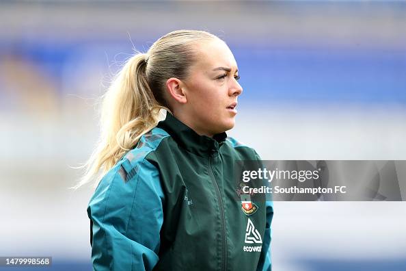 Kayla Rangel Kayla Rendell of Southampton Women is seen during warm up prior to ...