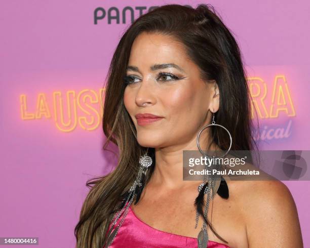Actress Adriana Fonseca attends the Los Angeles premiere of "La Usurpadora: The Musical" at Regal LA Live on April 04, 2023 in Los Angeles,...