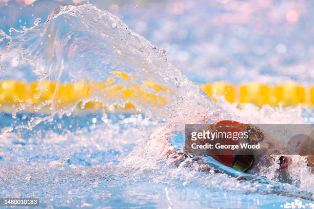 Ava Cook of Co Sheffield competes in the Women 800m Freestyle heats on Day Two of the British Swimming Championships 2023 at Ponds Forge on April 05,...
