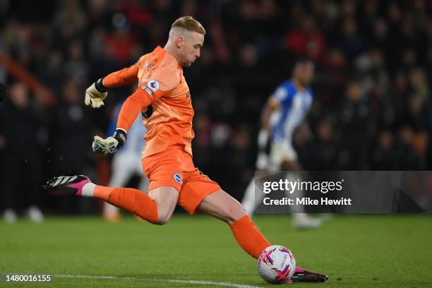 Jason Steele of Brighton & Hove Albion in action during the Premier League match between AFC Bournemouth and Brighton & Hove Albion at Vitality...