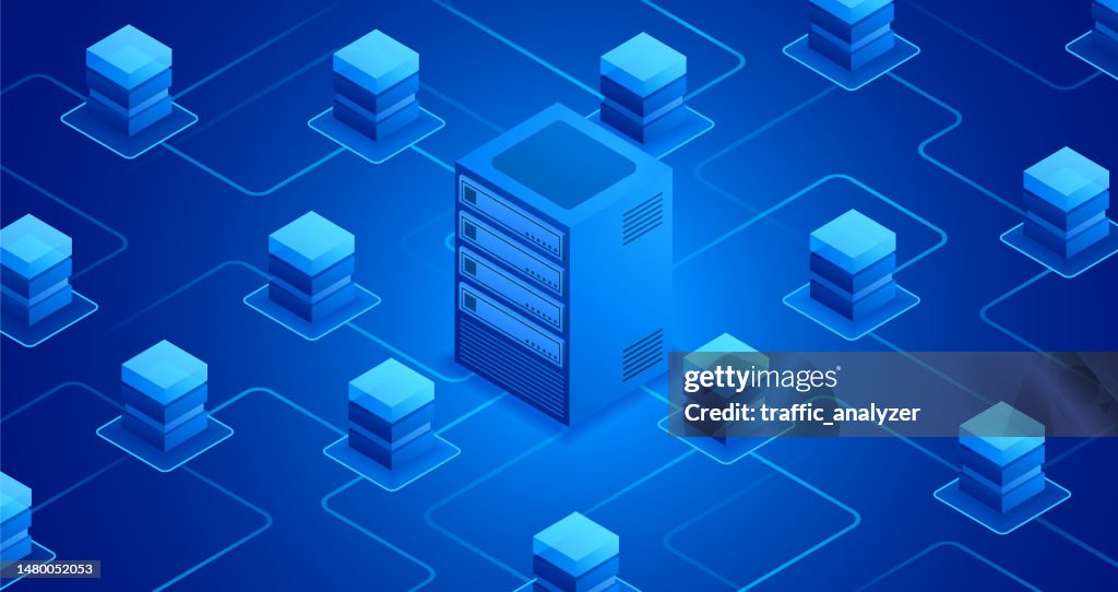 Technical Isometric Background Server High-Res Vector Graphic - Getty ...