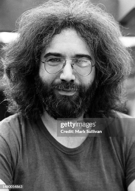 Musician, Singer, Songwriter Jerry Garcia at a home in Mill Valley, CA