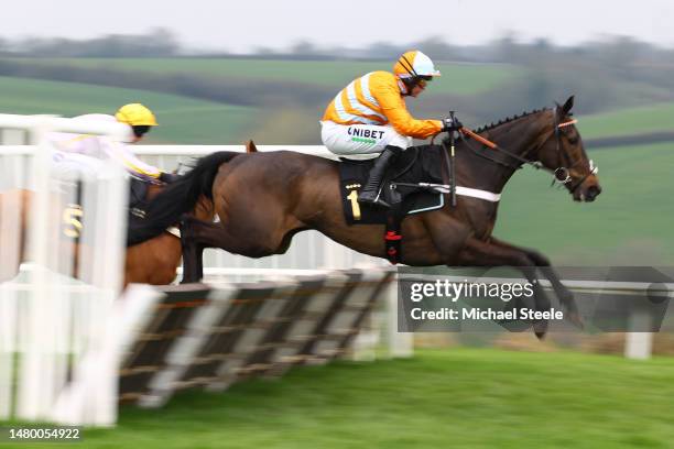 Nico de Boinville riding Boom Boom on the way to winning the Blackmore Vale Hurdle Race 1867 'National Hunt' Maiden Hurdle race at Wincanton...