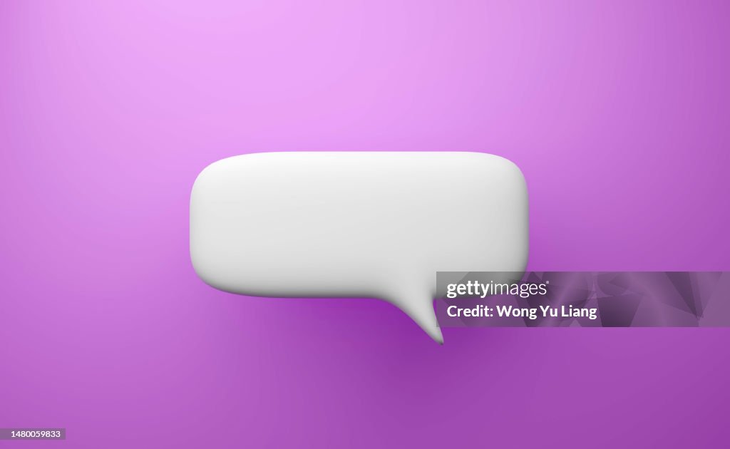 Blank Speech Bubble with pink background, 3D render