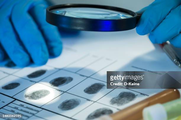 forensic science - human finger print stock pictures, royalty-free photos & images