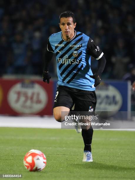 Leandro Damiao of Kawasaki Frontale in action during the J.LEAGUE YBC Levain Cup 3rd Sec. Group B match between Kawasaki Frontale and Urawa Red...