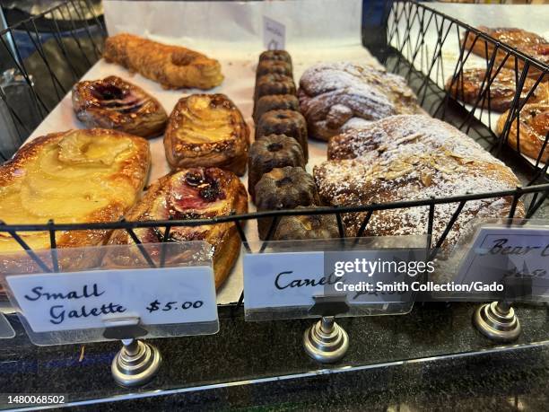 Display of baked goods for sale at La Chataigne bakery in Lafayette, California, March 15, 2023.