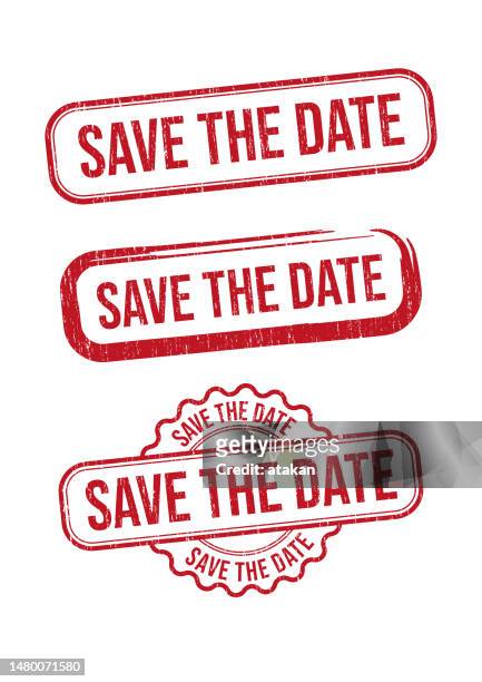 save the date stamp - making a reservation stock illustrations