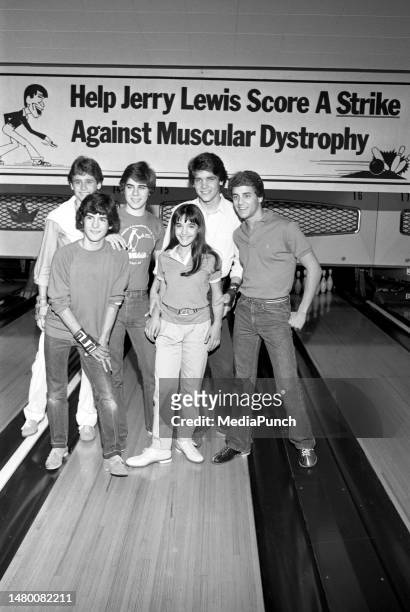 Matthew Labyorteaux, Patrick Labyorteaux, Danielle Brisebois, Michael Damian, Tony O'Dell and Rad Daly at the Jerry Lewis Score A Strike Against...