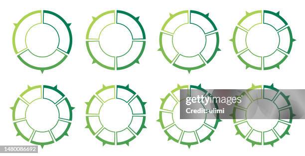 circle charts - number 8 stock illustrations