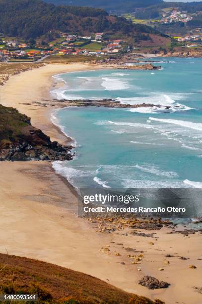 a coruña coastline, barrañán beach, arteixo, galicia, spain. - galicia stock pictures, royalty-free photos & images