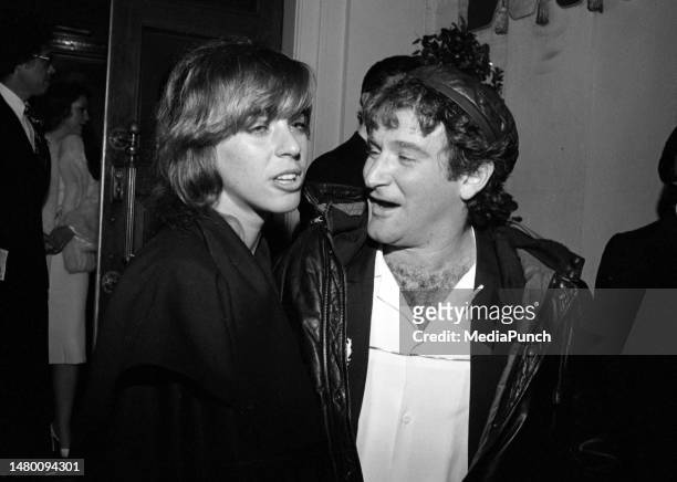 Robin Williams and wife Valerie Velardi seen at Chasen's on January 23, 1982