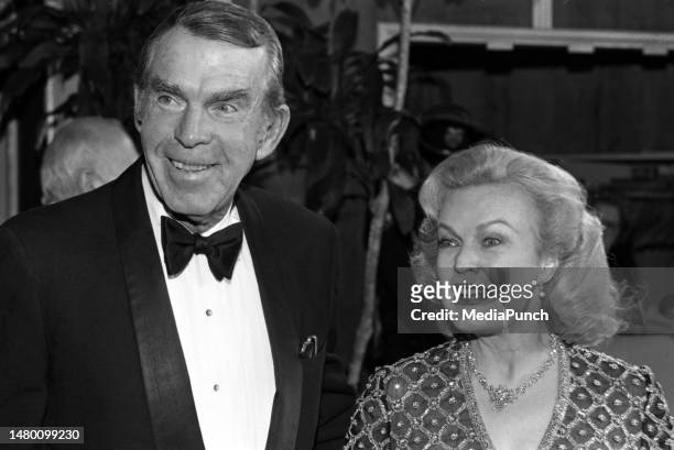 Fred MacMurray and wife June Haver at the 1982 AFI Lifetime Achievement Award honoring Frank Capra at The Beverly Hilton Hotel in Beverly Hills,...